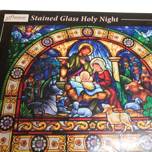 New NWT in Box Stained Glass Holy Night Puzzle 1,000 Piece Puzzle Christmas - Picture 5 of 8